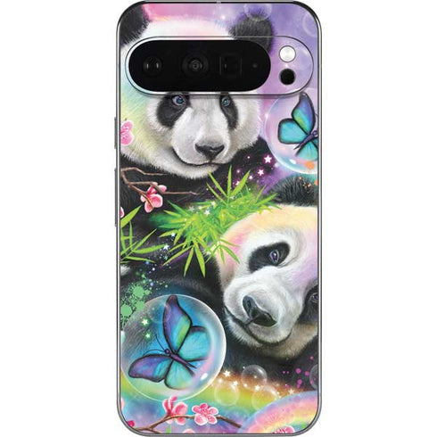 Rainbow Pandas with Butterflies by Sheena Pike Pixel 9 Pro XL Skin